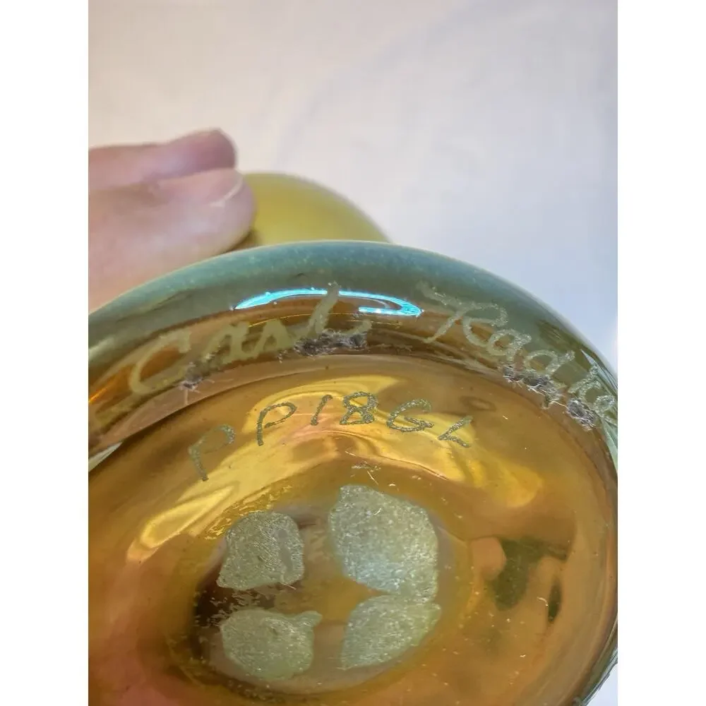 Signed Carl Randke Phoenix Studios Gold Iridescent Art Glass Bud Vase PP18GL